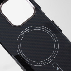 Чехол-силикон Proove Carbon Slim with MagSafe Ring iPhone 17 Pro, Glowrise