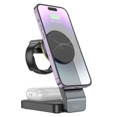 Беспроводная зарядка Hoco CQ3 Motorcycle 3-in-1 Wireless Fast Charger, Black