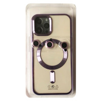 Чохол-силікон PRO SHINING (+ LENSES) MagSafe iPhone 15 Pro, Deep purple