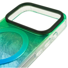 Чохол-силікон Shiny Mountain MagSafe iPhone 17 Pro, Green/Blue