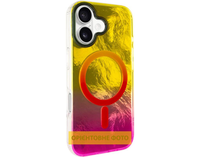 Чохол-силікон Shiny Mountain MagSafe iPhone 17, Yellow/Pink