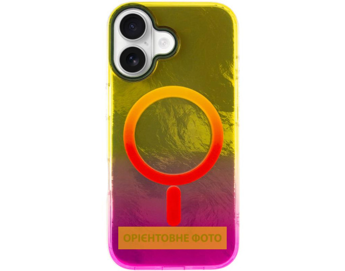 Чохол-силікон Shiny Mountain MagSafe iPhone 17, Yellow/Pink