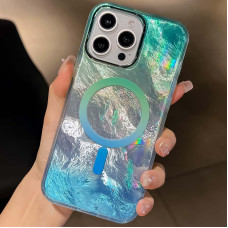 Чохол-силікон Shiny Mountain MagSafe iPhone 16 Pro, Green/Blue