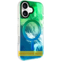Чохол-силікон Shiny Mountain MagSafe iPhone 17, Green/Blue