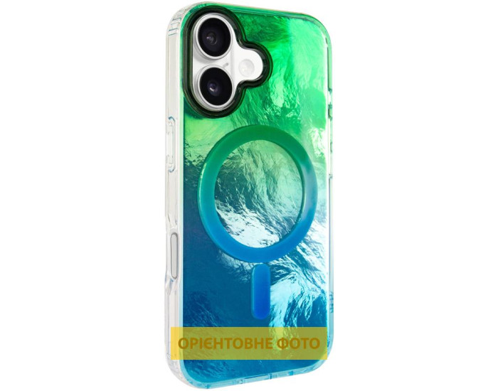 Чохол-силікон Shiny Mountain MagSafe iPhone 17, Green/Blue