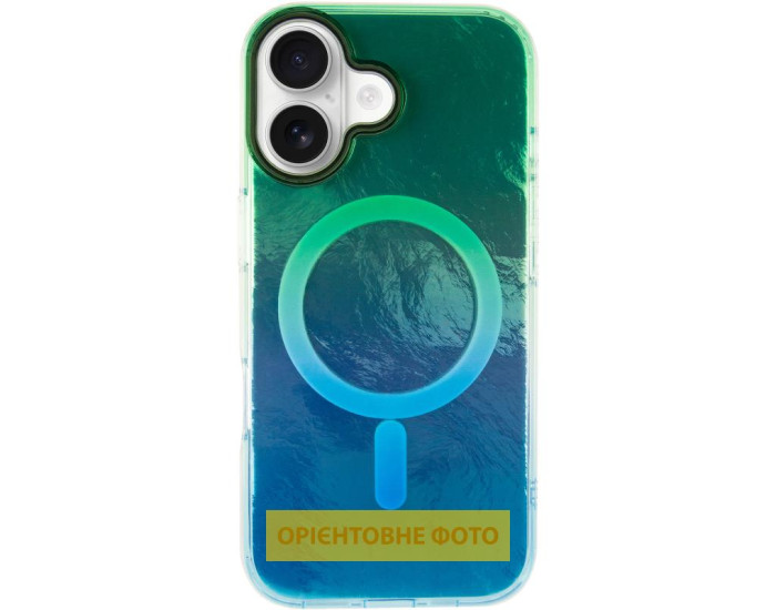 Чохол-силікон Shiny Mountain MagSafe iPhone 17, Green/Blue