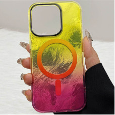 Чохол-силікон Shiny Mountain MagSafe iPhone 15 Pro, Yellow/Pink