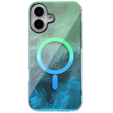 Чохол-силікон Shiny Mountain MagSafe iPhone 16, Green/Blue