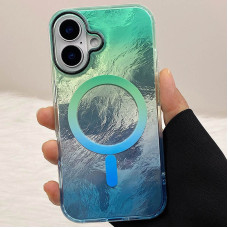 Чохол-силікон Shiny Mountain MagSafe iPhone 16, Green/Blue