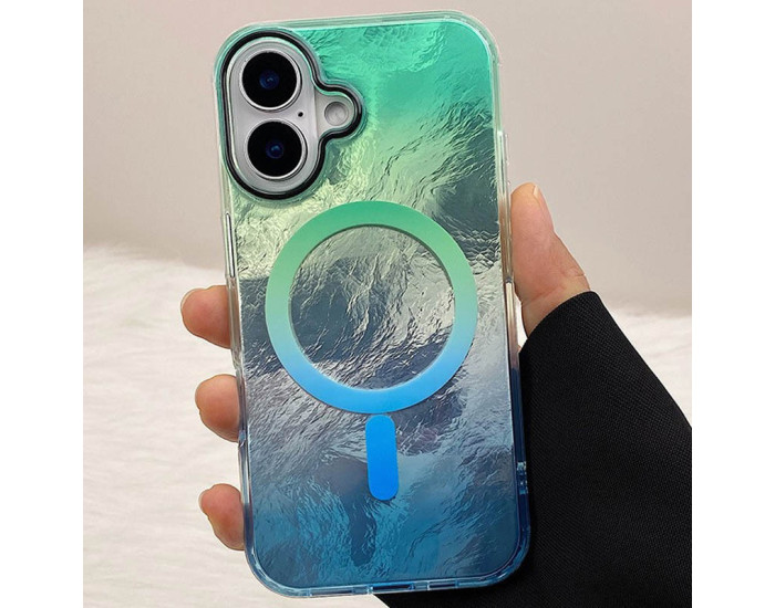 Чохол-силікон Shiny Mountain MagSafe iPhone 16, Green/Blue