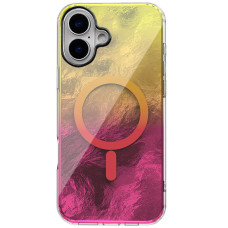 Чохол-силікон Shiny Mountain MagSafe iPhone 16, Yellow/Pink