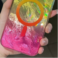 Чохол-силікон Shiny Mountain MagSafe iPhone 16, Yellow/Pink