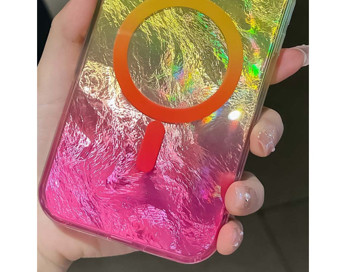 Чохол-силікон Shiny Mountain MagSafe iPhone 16, Yellow/Pink