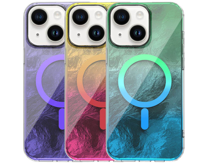 Чохол-силікон Shiny Mountain MagSafe iPhone 13 /14, Yellow/Pink