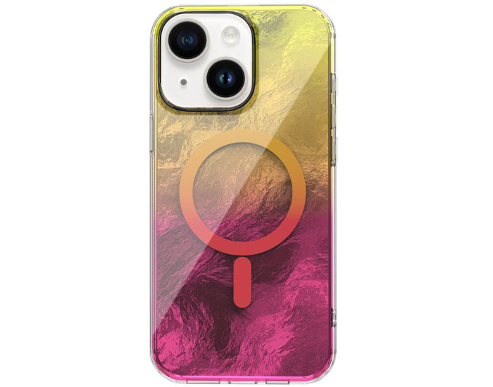 Чохол-силікон Shiny Mountain MagSafe iPhone 13 /14, Yellow/Pink