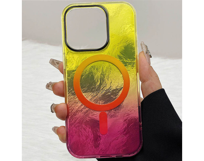 Чохол-силікон Shiny Mountain MagSafe iPhone 13 /14, Yellow/Pink