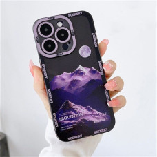 Чохол-силікон Snowy Mountains iPhone 14 Pro, з захистом камери, Purple