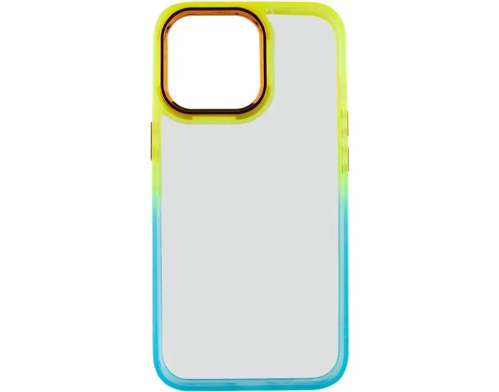 Чохол-силікон TPU+PC Apple iPhone 14 Pro Max (Бірюзовий/Помаранчевий)