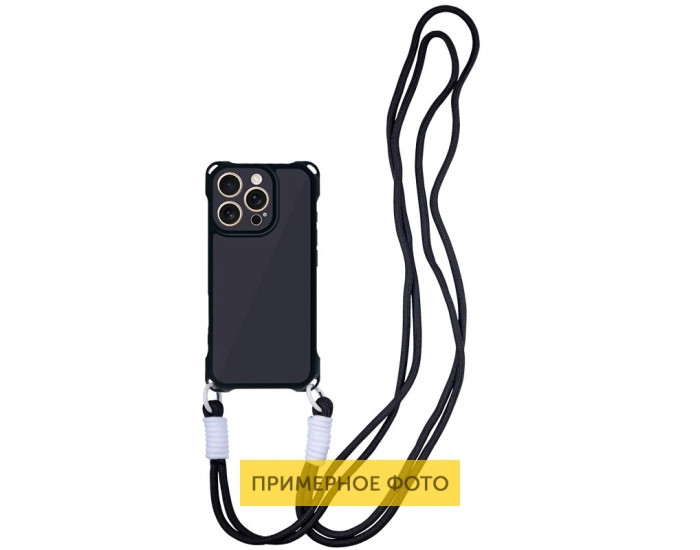 Чохол-силікон TPU CrossBody with straps iPhone 15 Pro, Black