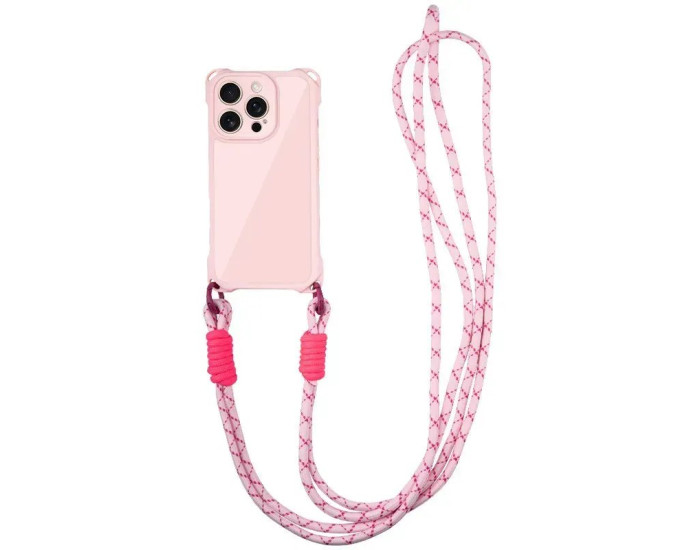 Чохол-силікон TPU CrossBody with straps iPhone 16 Pro, Pink