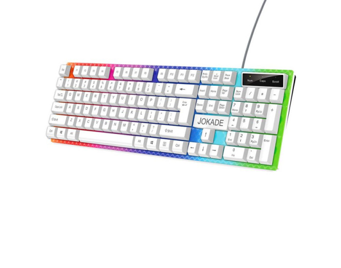 Проводная клавиатура Jokade JF007, игровая с подсветкой, белая