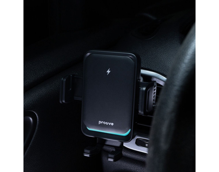 Автодержатель с беспроводной зарядкой Proove Sonic Pro 15W, черный