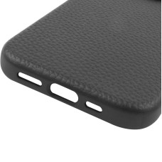 Чехол кожаный Syndee with MagSafe iPhone 16 Pro, черный/серый