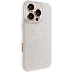 Чехол кожаный Syndee with MagSafe iPhone 16 Pro, Titanium gray