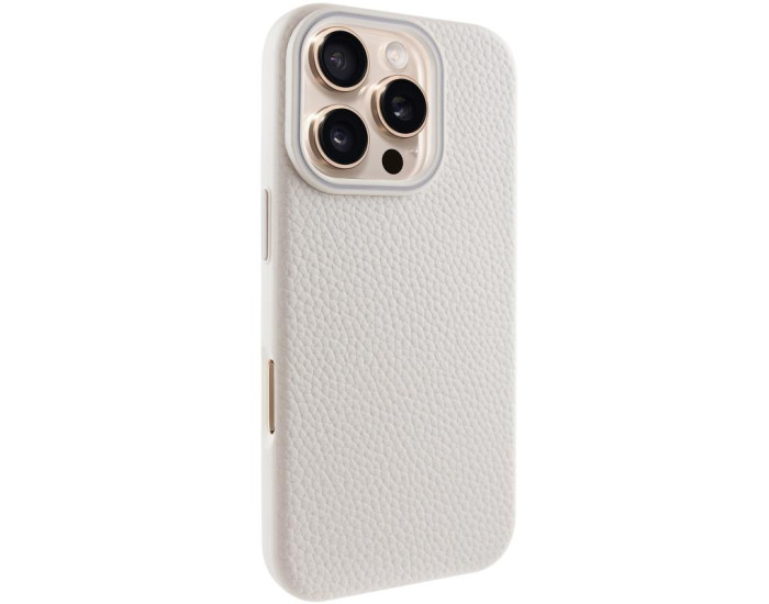 Чехол кожаный Syndee with MagSafe iPhone 16 Pro, Titanium gray