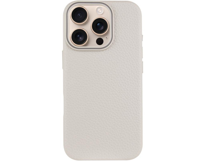 Чехол кожаный Syndee with MagSafe iPhone 16 Pro, Titanium gray