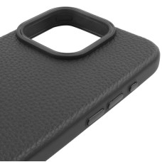 Чехол кожаный Syndee with MagSafe iPhone 16 Pro Max, черный/черный