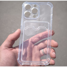 Чехол-силикон CARD CASE SAFE ANTI-SHOCK iPhone 12 Pro Max, Clear