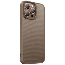 Чехол-силикон TPU Carbon Protective with MagSafe iPhone 14 Pro, кофе
