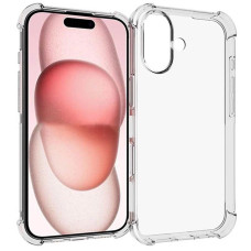 Чохол-силікон Getman Ease logo посилені кути iPhone 16 Plus, Прозорий