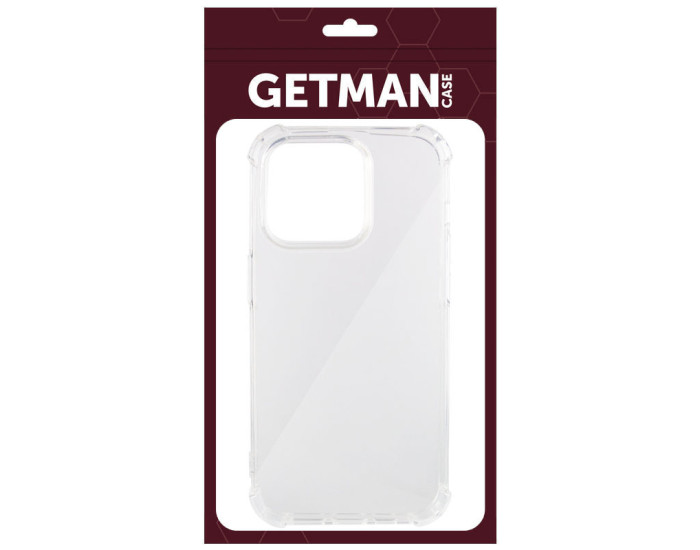 Чохол-силікон Getman Ease logo посилені кути iPhone 14 Pro, Прозорий