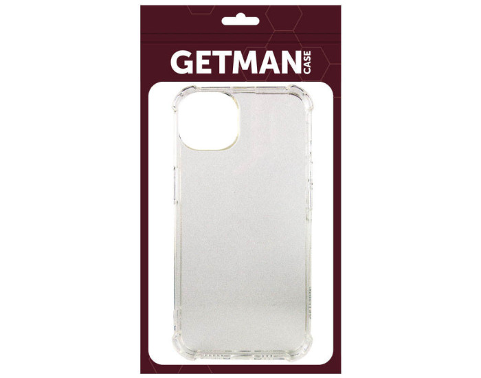 Чохол-силікон Getman Ease logo посилені кути iPhone 13, Grey Прозорий