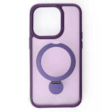 Чехол-силикон Clear Guard Ring Holder Magsafe Case iPhone 13/14, Deep purple