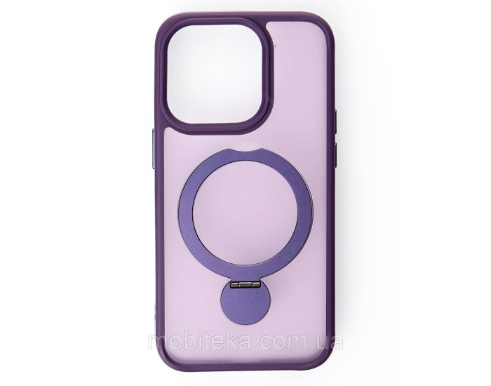 Чехол-силикон Clear Guard Ring Holder Magsafe Case iPhone 13/14, Deep purple