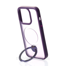 Чехол-силикон Clear Guard Ring Holder Magsafe Case iPhone 13/14, Deep purple