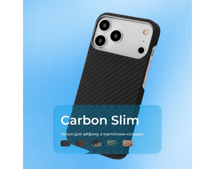 Чехол-силикон Proove Carbon Slim with MagSafe Ring iPhone 15 Pro Max, Full black