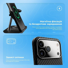 Чехол-силикон Proove Carbon Slim with MagSafe Ring iPhone 15 Pro Max, Full black