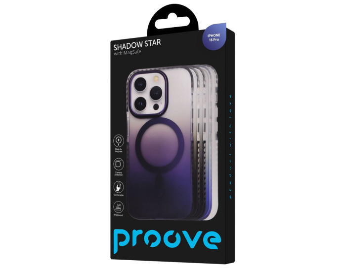 Чохол-силікон Proove Shadow Star Case with MagSafe Ring iPhone 15 Pro, Білий