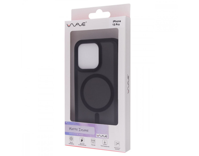 Чохол-силікон WAVE Matte Insane Case with MagSafe Ring iPhone 13 Pro, чорний