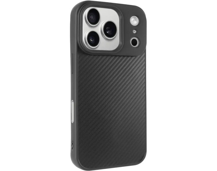 Чехол-силикон Kevlar Carbon MagSafe iPhone 17 Pro Max, черный