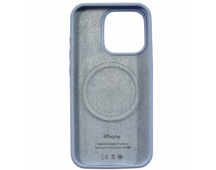 Чехол-силикон оригинал Full Soft Matte with MagSafe iPhone 15, сиренево-голубой