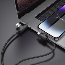 Кабель USB Borofone BX73 60W 4в1 (USB/Type-C to Type-C to Lightning) 1m, белый