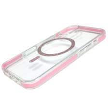 Чехол-силикон Shine MagCase Pink iPhone 16, прозрачный