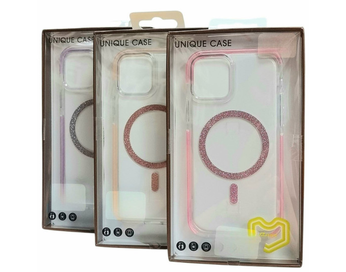 Чехол-силикон Shine MagCase Pink iPhone 16, прозрачный