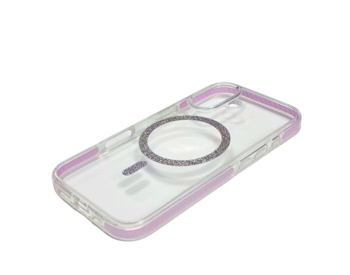 Чохол-силікон Shine MagCase Purple iPhone 16, Прозорий