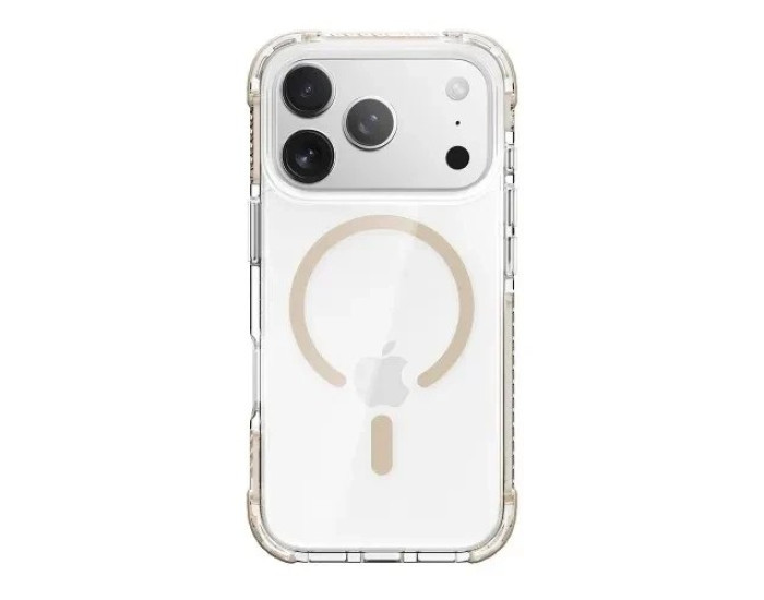 Чехол-силикон Rock Crystal Clear Anti-Drop Magnetic Protection Case iPhone 17 Pro Max, Gold
